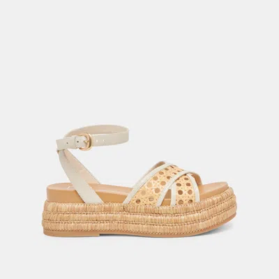 Dolce Vita Wriley Sandals Creme Woven Raffia