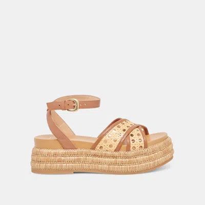 Dolce Vita Wriley Sandals Saddle Woven Raffia