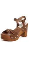 Dolce Vita Yandy Platform Sandals Cognac Leather