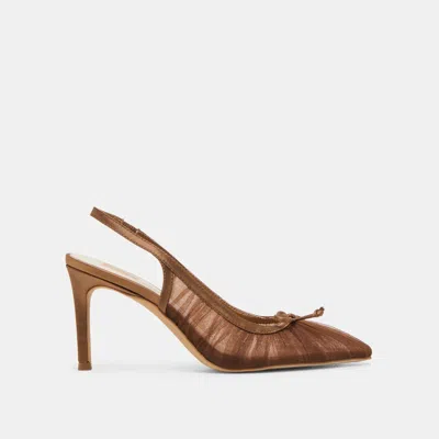 Dolce Vita Yela Heels Mid Brown Tulle