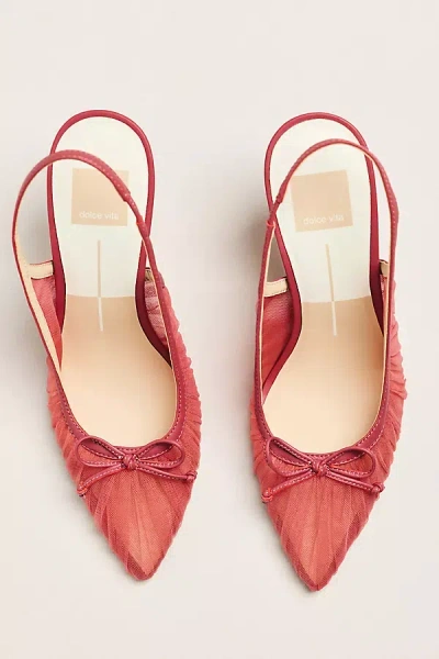 Dolce Vita Yela Slingback Kitten Heels In Red