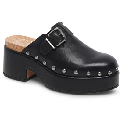 Dolce Vita Yevan Womens Solid Leather Clogs In Black