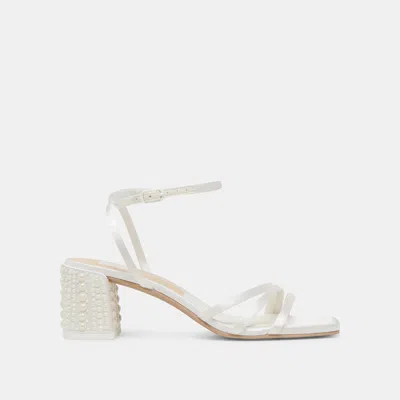 Dolce Vita Ysabel Pearl Heels True White Satin