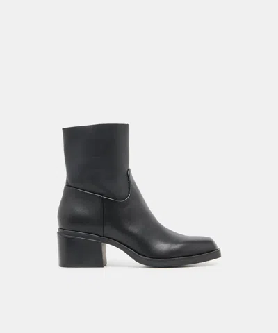 Dolce Vita Zelo H2o Waterproof Booties In Black Leather Size 5 By  In Multi