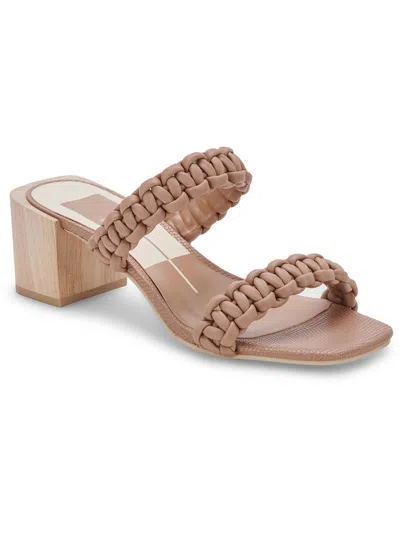 Dolce Vita Zeno Womens Faux Leather Open Toe Mule Sandals In Brown