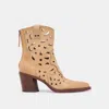 Dolce Vita Zenobi Booties Camel Distressed Leather In Brown