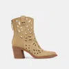 Dolce Vita Zenobi Booties Camel Distressed Leather In Brown