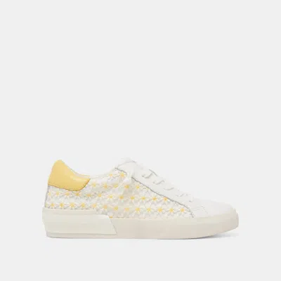 Dolce Vita Zina Floral Sneakers White Yellow Floral Mesh