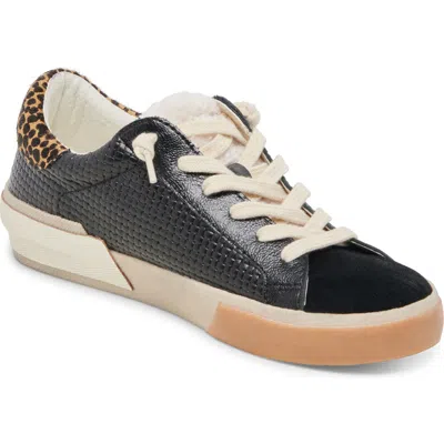 Dolce Vita Women's Zina Plush Lace-up Sneakers In Black Multi