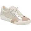 Dolce Vita Zina Plush Womens Lace-up Suede Casual And Fashion Sneakers In Stone Calf Hair
