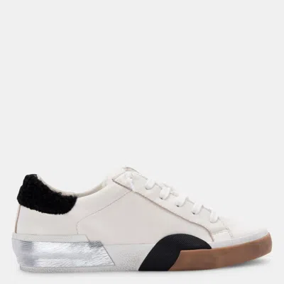 DOLCE VITA ZINA PLUSH SNEAKERS WHITE BLACK LEATHER