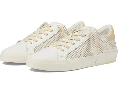 Dolce Vita Zina Sneaker Women's Tan Cream Leather Lifestyle Shoes Rhs4723 In White