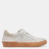 Dolce Vita Zina Sneaker In Ivory Multi Crackled Leather