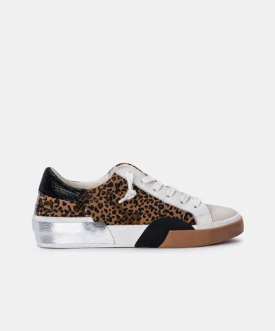 Dolce Vita Zina Sneakers Tan Black Dusted Leopard Suede