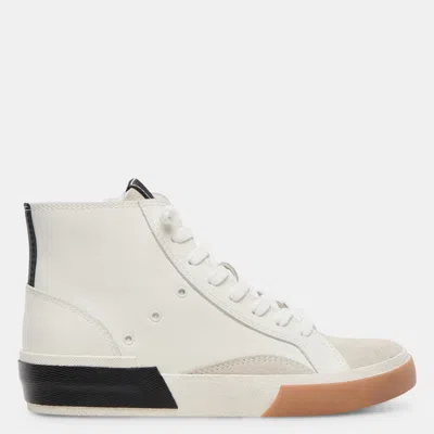Dolce Vita Zohara Sneakers White Black Leather In Multi