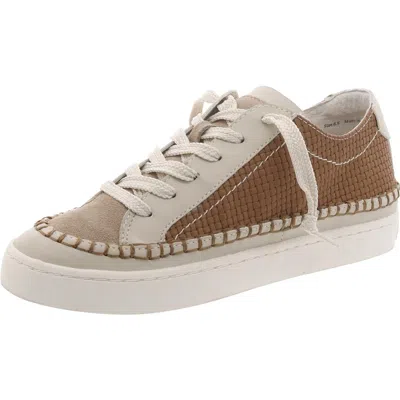 Dolce Vita Zolen Womens Mixed Media Lace-up Casual And Fashion Sneakers In Brown
