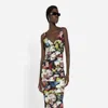 Dolce_and_gabanna Charmeuse Slip Dress Nocturnal Flower Print In Multi