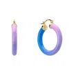 Dolcetto Designs Women's Blue / Gold Tropicale Dawn Hoop - Gold Vermeil