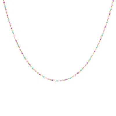 Dolcetto Designs Women's Bolla Necklace Gold Vermeil And Enamel In Yellow