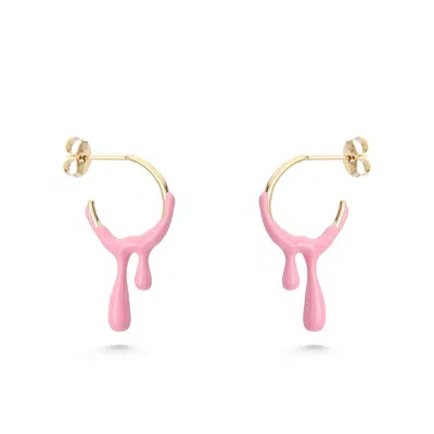 Dolcetto Designs Women's Gold / Pink / Purple Gelato Raspberry Hoop - Gold