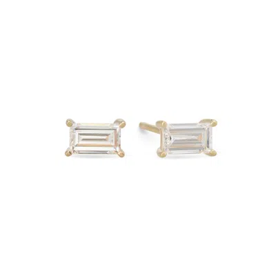 Dolcetto Designs Women's Lab Grown Diamond Baguette Studs - 0.50ctw Recycled 9k Gold