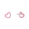 Dolcetto Designs Women's Pink / Purple / Silver Cometa Enamel Heart Stud - Recycled Silver