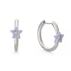 Dolcetto Designs Women's Pink / Purple / Silver Cometa Enamel Star Hoop Earrings - Recycled Silver
