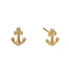 Dolcetto Designs Women's Spes Anchor Stud Earrings - Recycled Gold & Lab Grown Diamonds