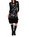 Dolcezza Brushstroke Mini Dress In Black In Black