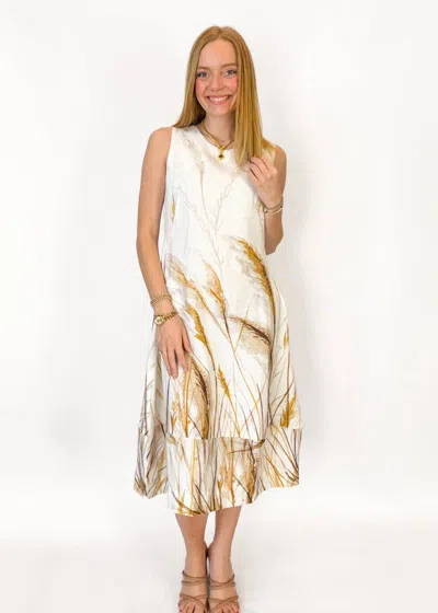 Dolcezza Camryn Midi Dress In White In Multi