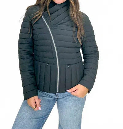 Dolcezza Chelsea Woven Jacket In Black In Blue