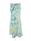Dolcezza Dress - Sleeveless - Turquoise Bloom 2539 In White Multi In Green