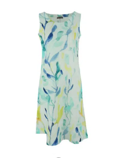 Dolcezza Dress - Sleeveless - Turquoise Bloom 2539 In White Multi