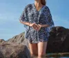 Dolcezza Embellished Beach Coverup In Black And White In Multi