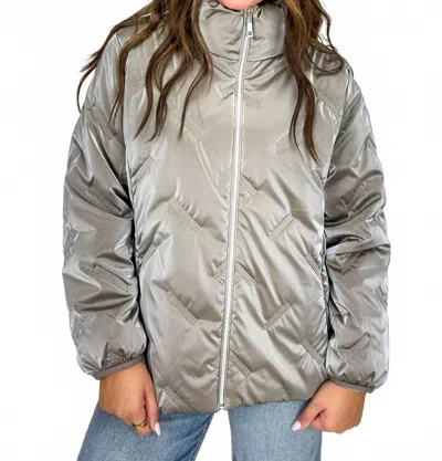 Dolcezza Emily Woven Jacket In Taupe In Gray