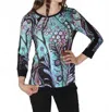 Dolcezza Enchanted Island Pullover In Black Turquoise Multi In Blue