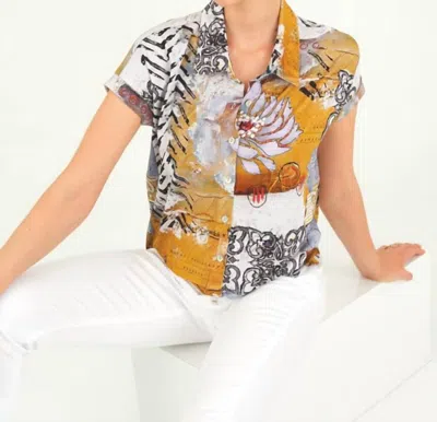 Dolcezza Good Enough Knit Blouse With Tie At Hemline In Multicolored