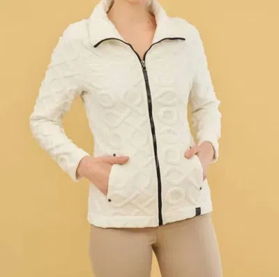 Dolcezza High Collar Zip Jacket 73206 In Off White