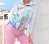 Dolcezza Hooded Button Up Jacket In Multi In Multi