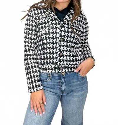 Dolcezza Kelsey Houndstooth Jacket In Black And White