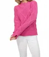 Dolcezza Knit Cable Pullover Sweater In Magenta In Pink