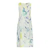 Dolcezza Linen Dress In Turquoise Bloom In Multi