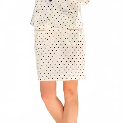 Dolcezza Polka Dot Knit Skirt In Off-white / Black