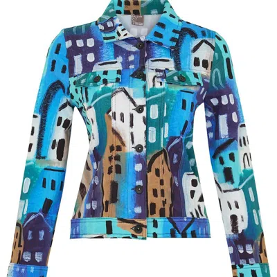 Dolcezza Printed Jacket In Blue