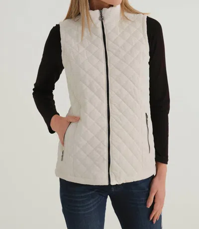 Dolcezza Quilted Vest In Off White