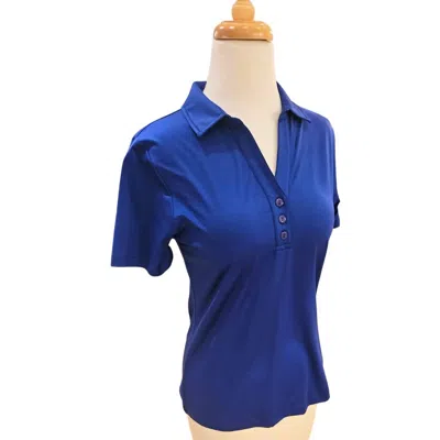 Dolcezza Short-sleeve Henley Polo In Royal Blue