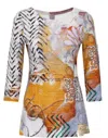 Dolcezza Simply Art Clear Rhinestone Top In Multi Color In Multi