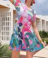 Dolcezza Simply Art Knit Dress In Pink In Pink