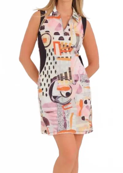 Dolcezza Sleeveless Printed Mini Dress In Instamatic Golf In Multi