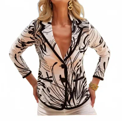 Dolcezza Time For A Martini Blazer In Black / White In Multi